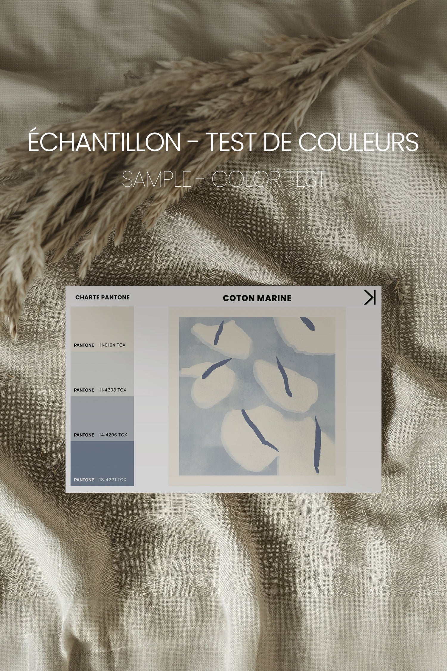OLEKA CANVAS - COTON MARINE, Oeuvre sur toile étirée, encadré Brun Chêne