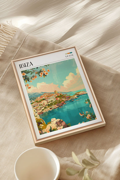 OLEKA CANVAS - Ibiza, Oeuvre sur toile étirée, encadré Naturel Clair