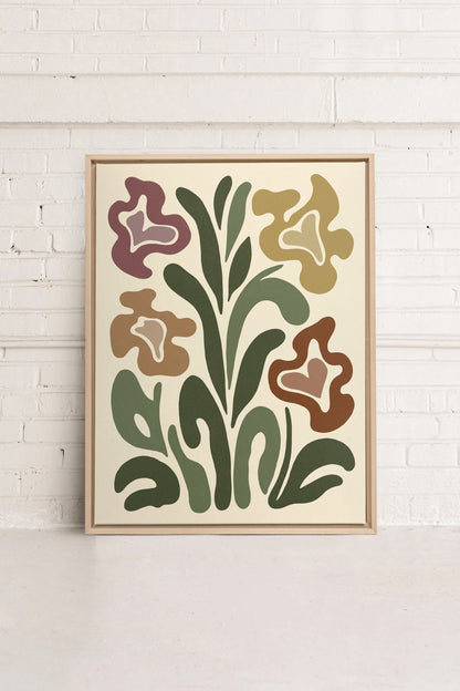 TRIPPY BOTANICALS, Oeuvre sur toile étirée, encadré Naturel Clair