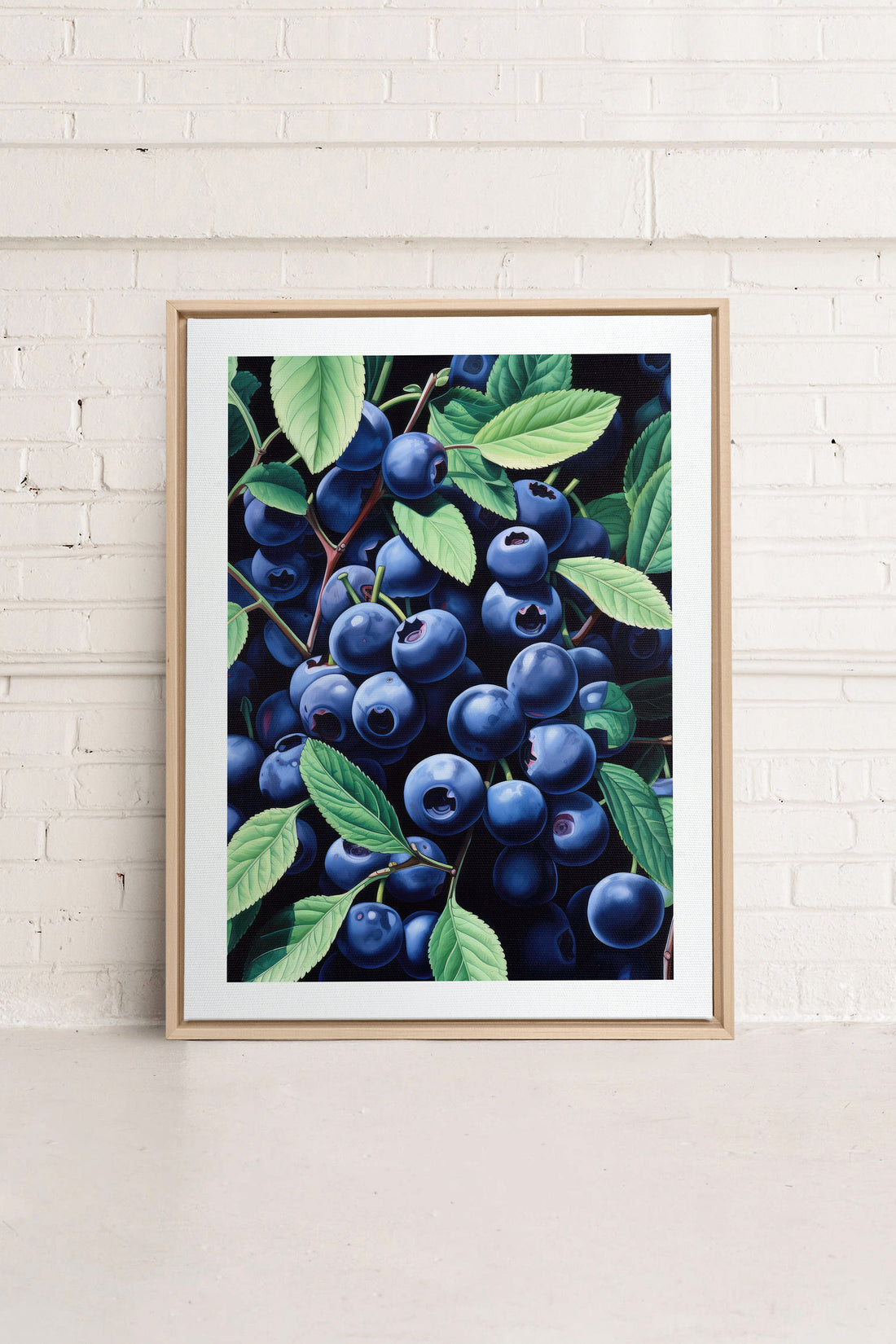 OLEKA CANVAS - BLUEBERRY BLISS, Oeuvre sur toile étirée, encadré Naturel Clair