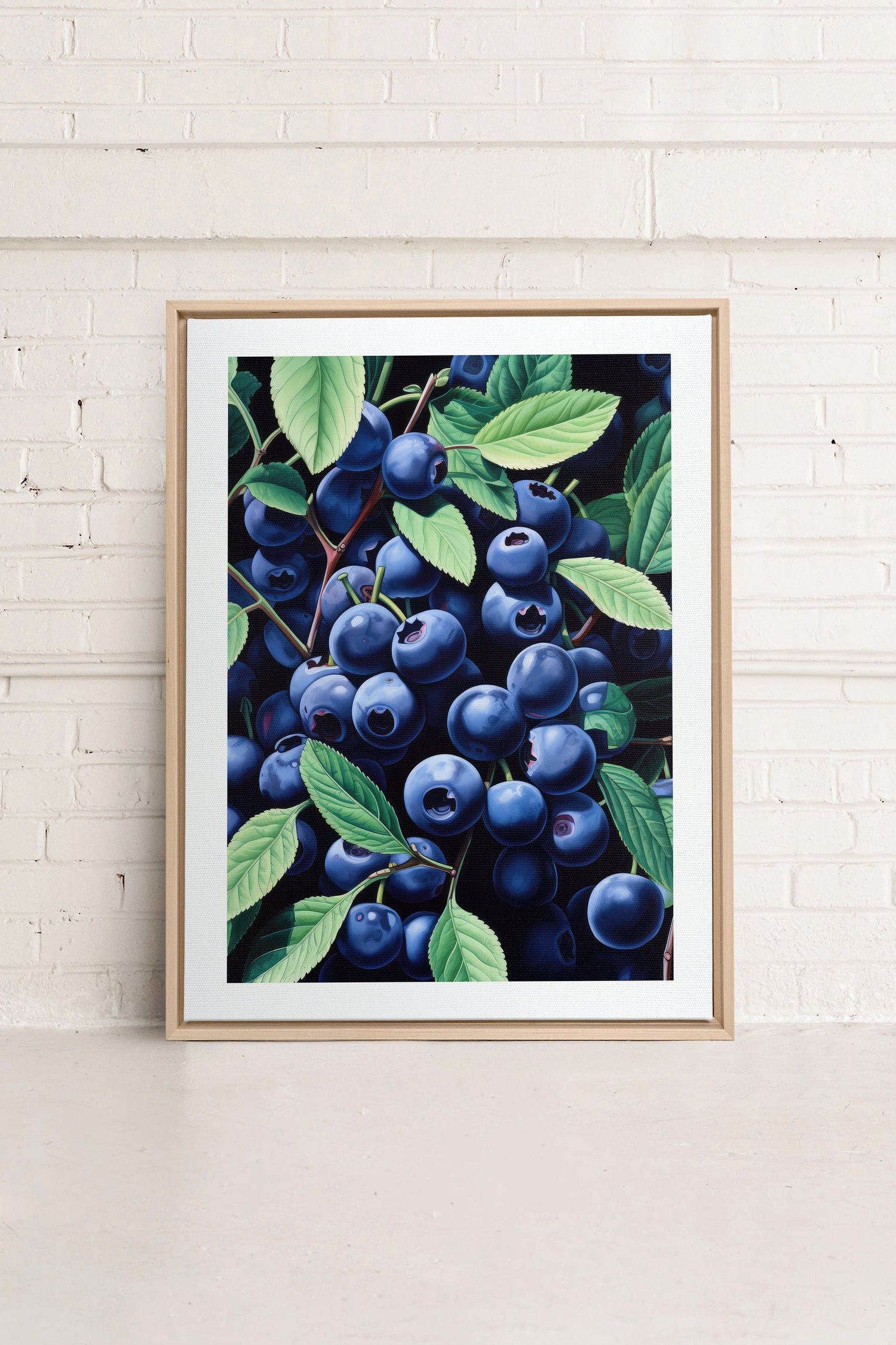OLEKA CANVAS - BLUEBERRY BLISS, Oeuvre sur toile étirée, encadré Naturel Clair