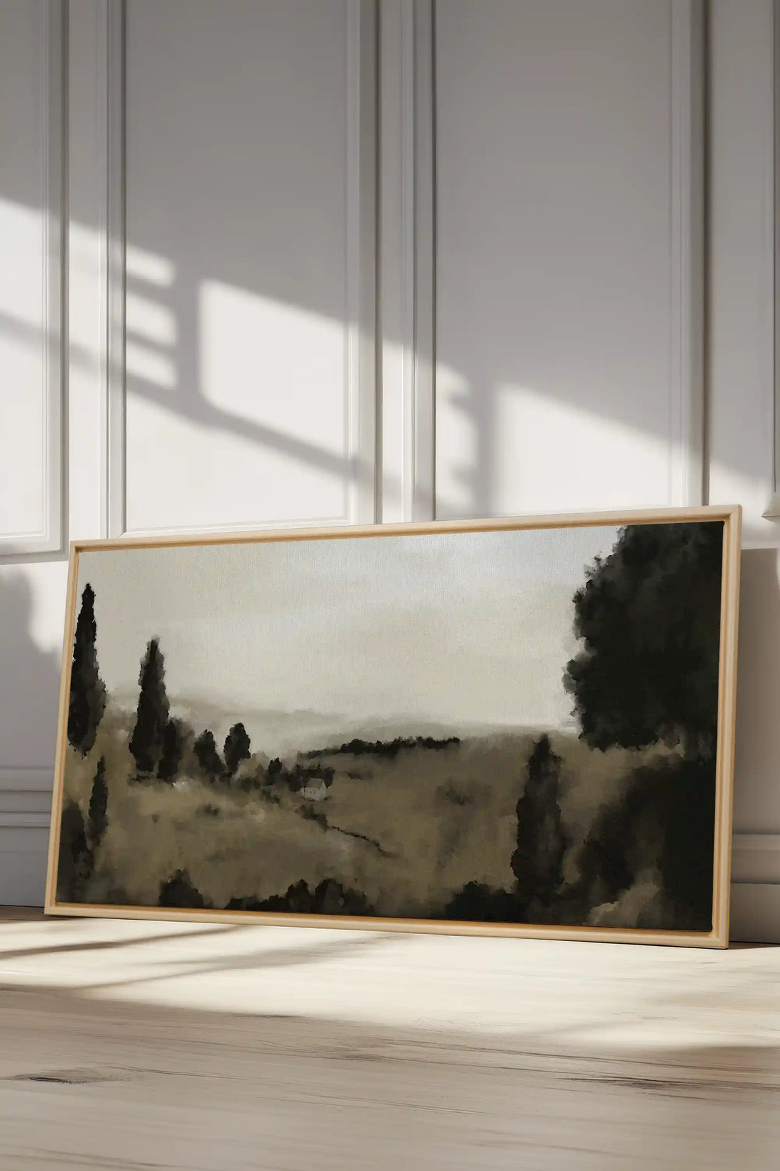 LES COLLINES SILENCIEUSES, Work on stretched canvas, framed Naturel Clair