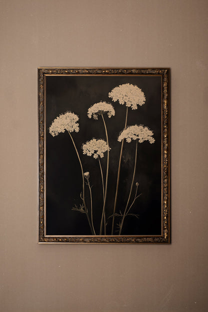 MIDNIGHT FLOWERS, VINTAGE BRONZE FRAME