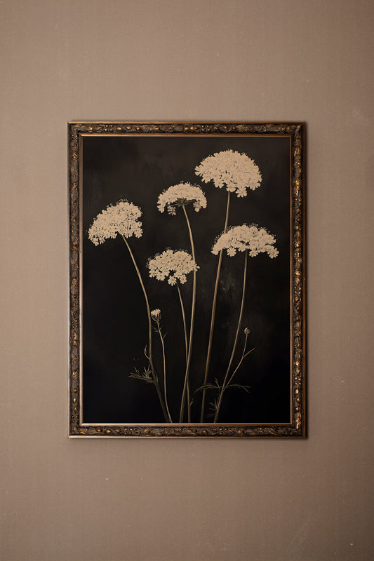 MIDNIGHT FLOWERS, VINTAGE BRONZE FRAME