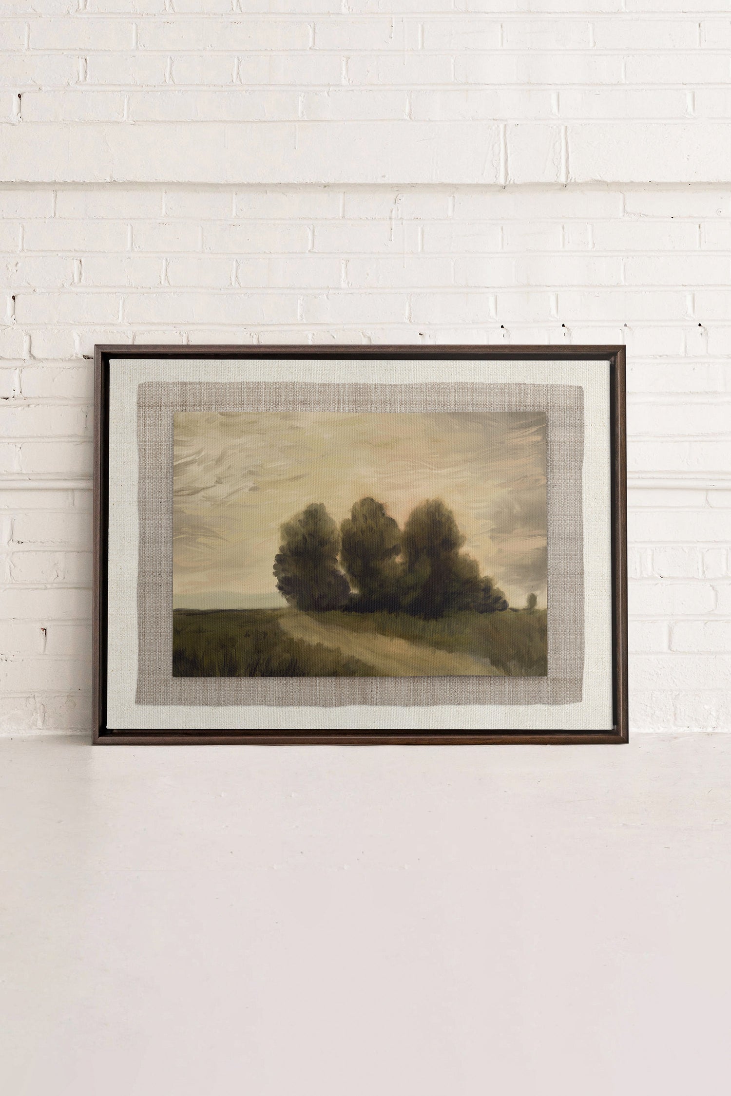 VALLEY LANDSCAPE, Oeuvre sur toile étirée, encadré Brun Noyer