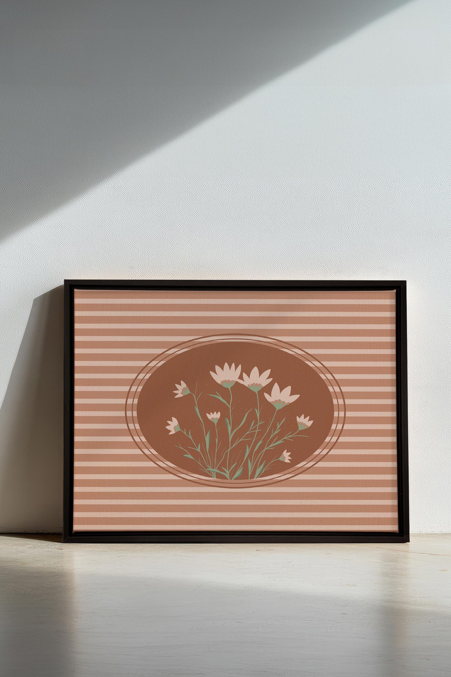 OLEKA CANVAS - CINNAMON FIELDS, Oeuvre sur toile étirée, encadré Noir