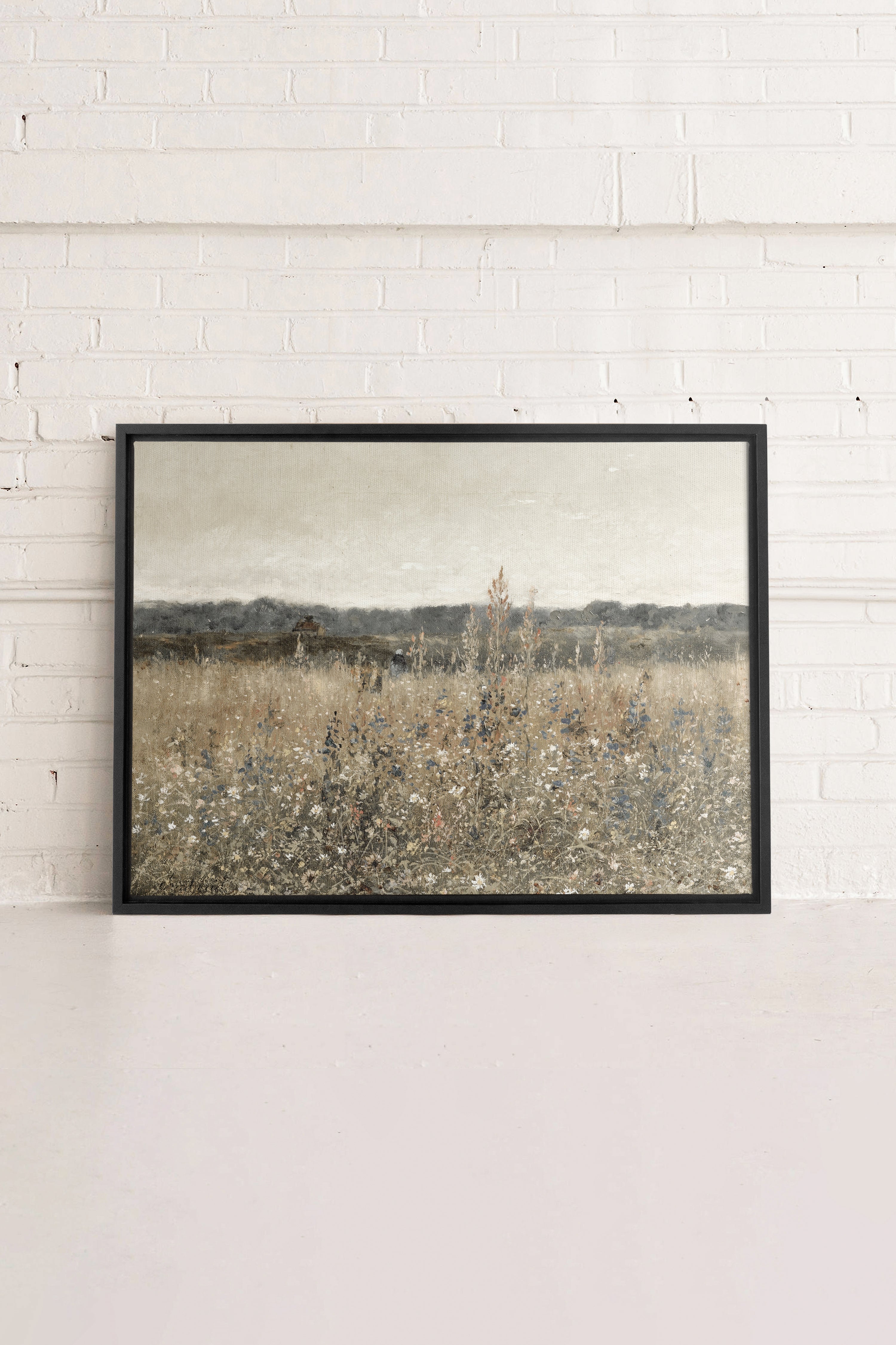 OLEKA CANVAS - WILDFLOWER FIELD, Oeuvre sur toile étirée, encadré Noir
