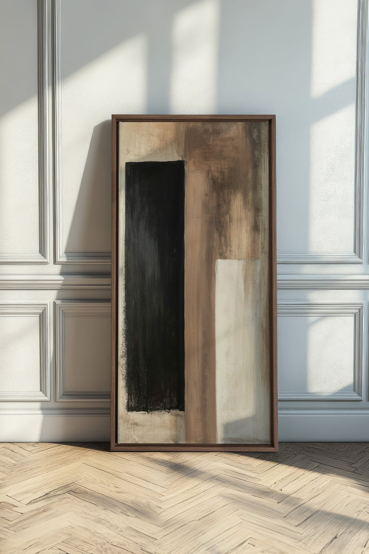 OLEKA CANVAS - FADED STRUCTURES, Oeuvre sur toile étirée, encadré Brun Chêne