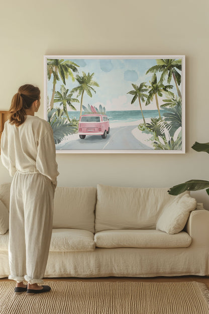 DESTINATION SOLEIL, Oeuvre sur toile étirée