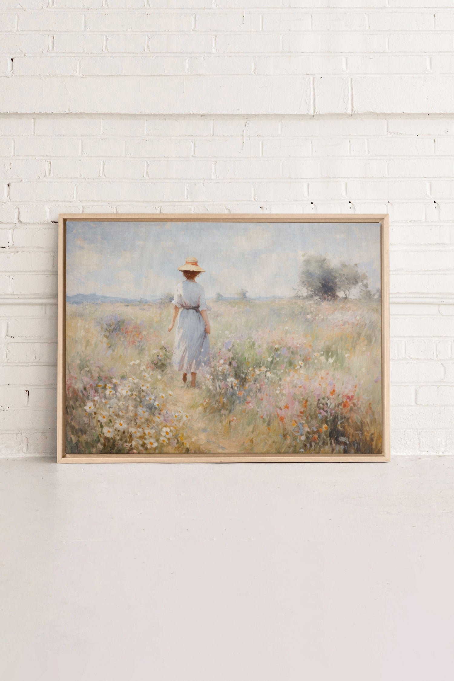 Pastel Meadows, Artwork on stretched canvas, framed Natural Light