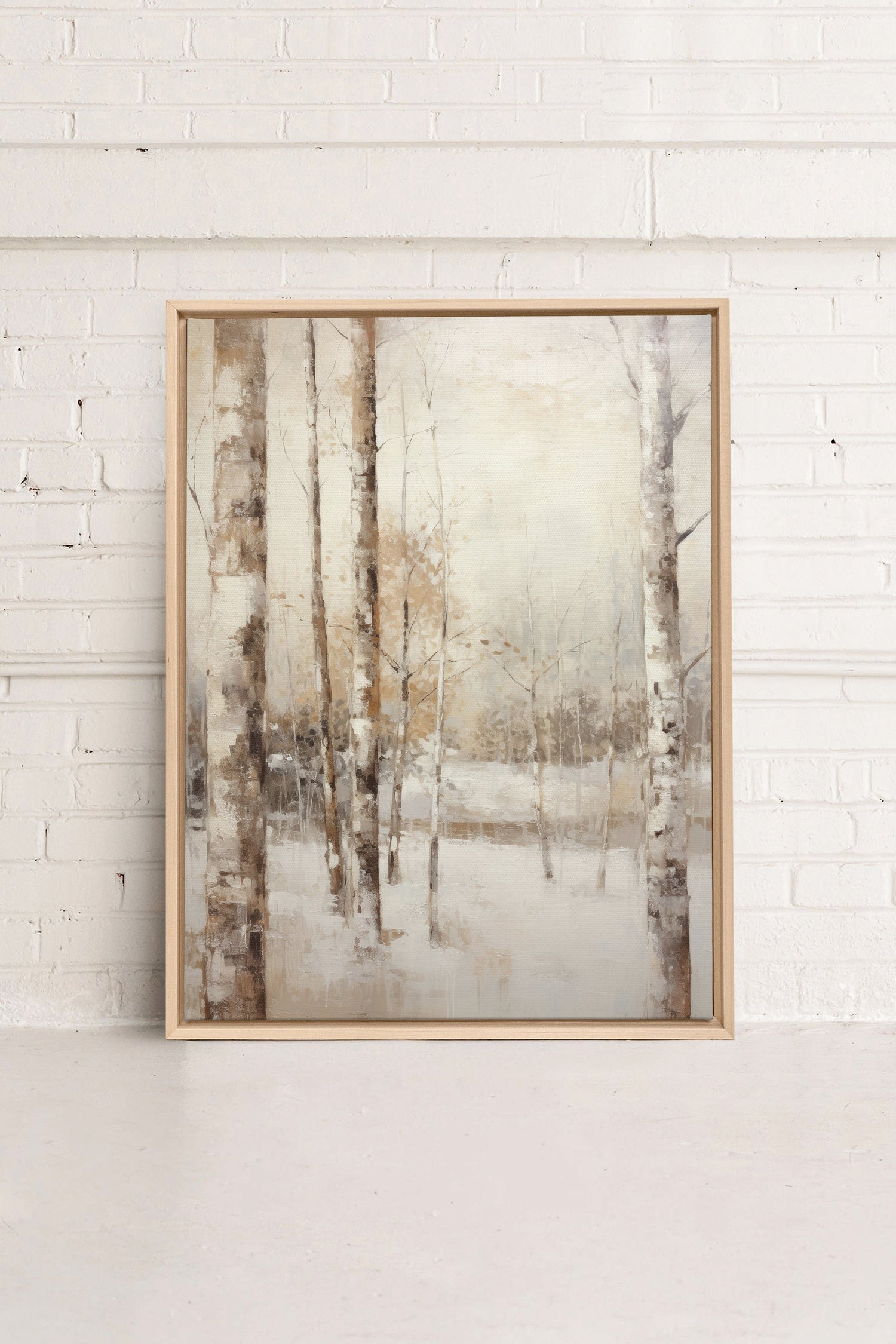 Winter Essence, Artwork on stretched canvas, framed Natural Light