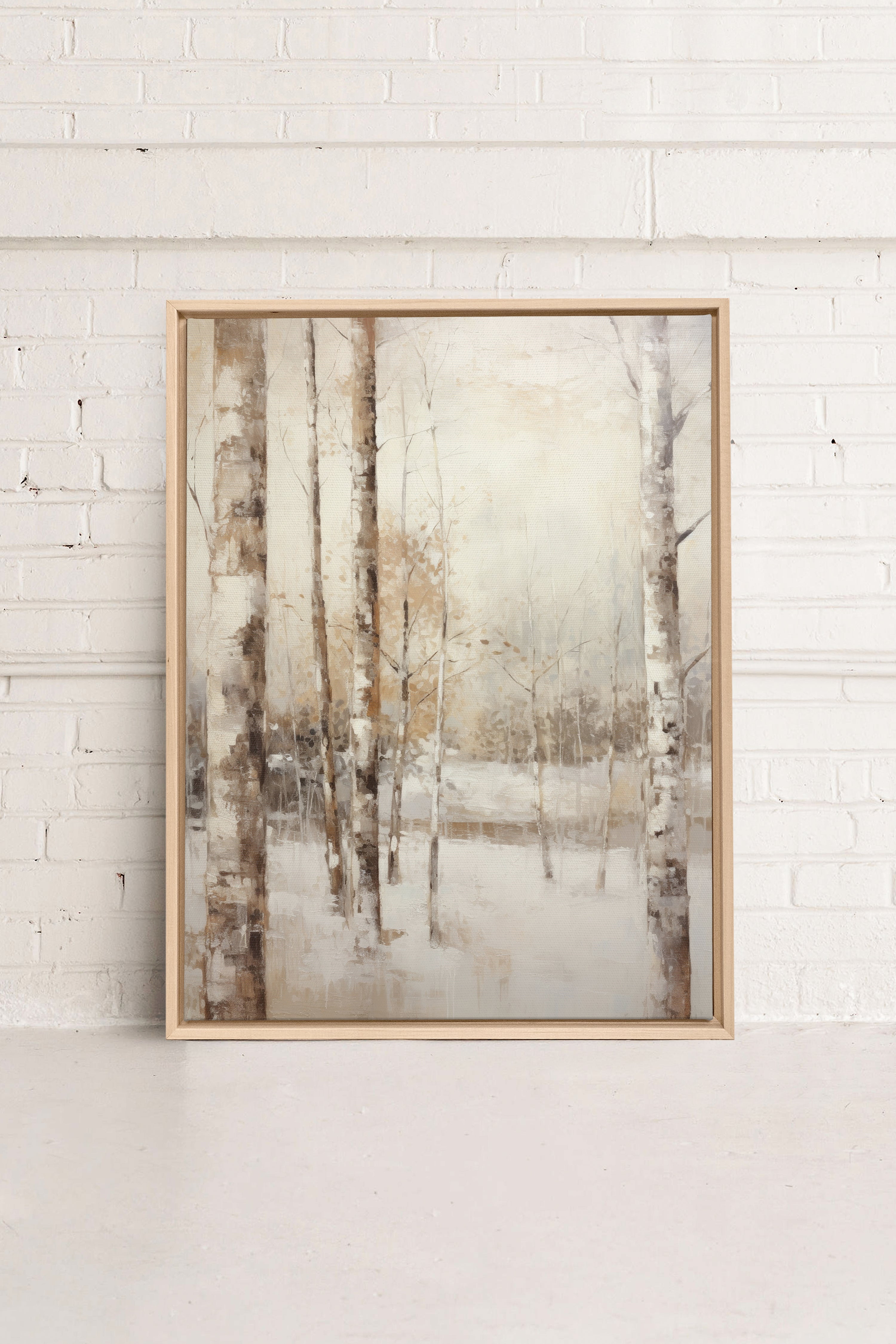 Winter Essence, Artwork on stretched canvas, framed Natural Light
