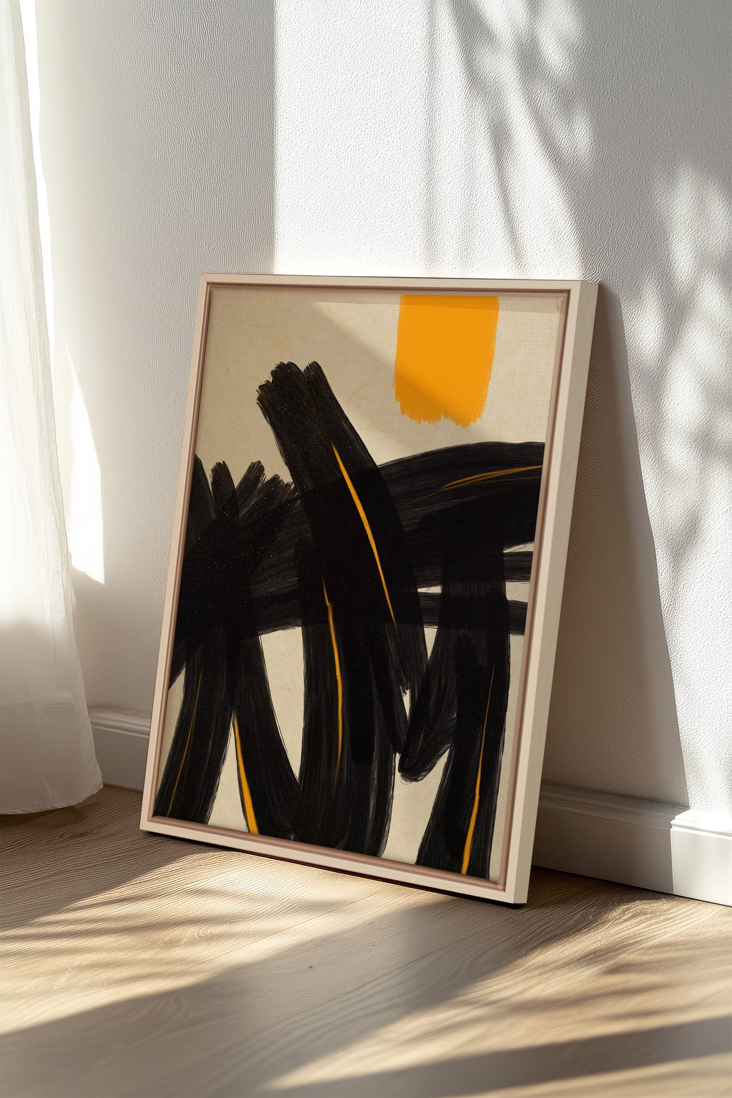 SOLAR MOTION, Oeuvre sur toile étirée, encadré Naturel Clair