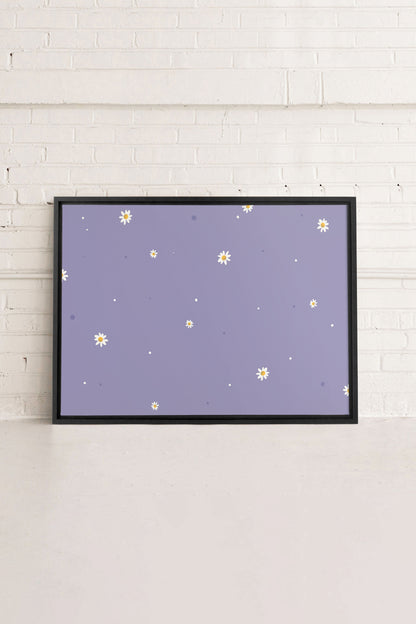 OLEKA CANVAS - FLEURS DE LUNE, Oeuvre sur toile étirée, encadré Noir