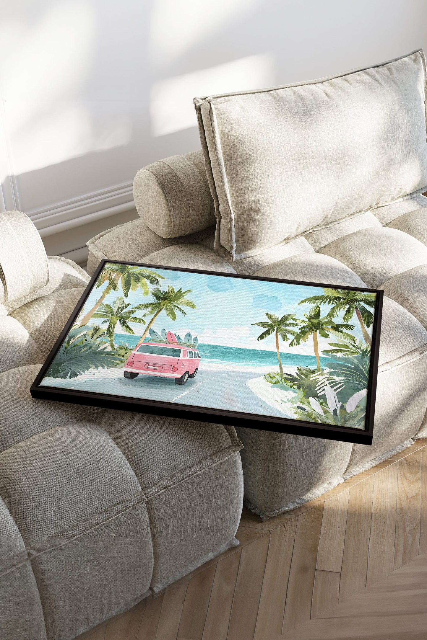 DESTINATION SOLEIL, Oeuvre sur toile étirée