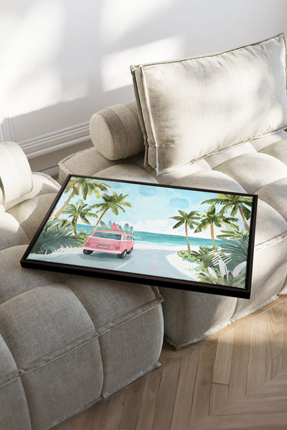 DESTINATION SOLEIL, Oeuvre sur toile étirée