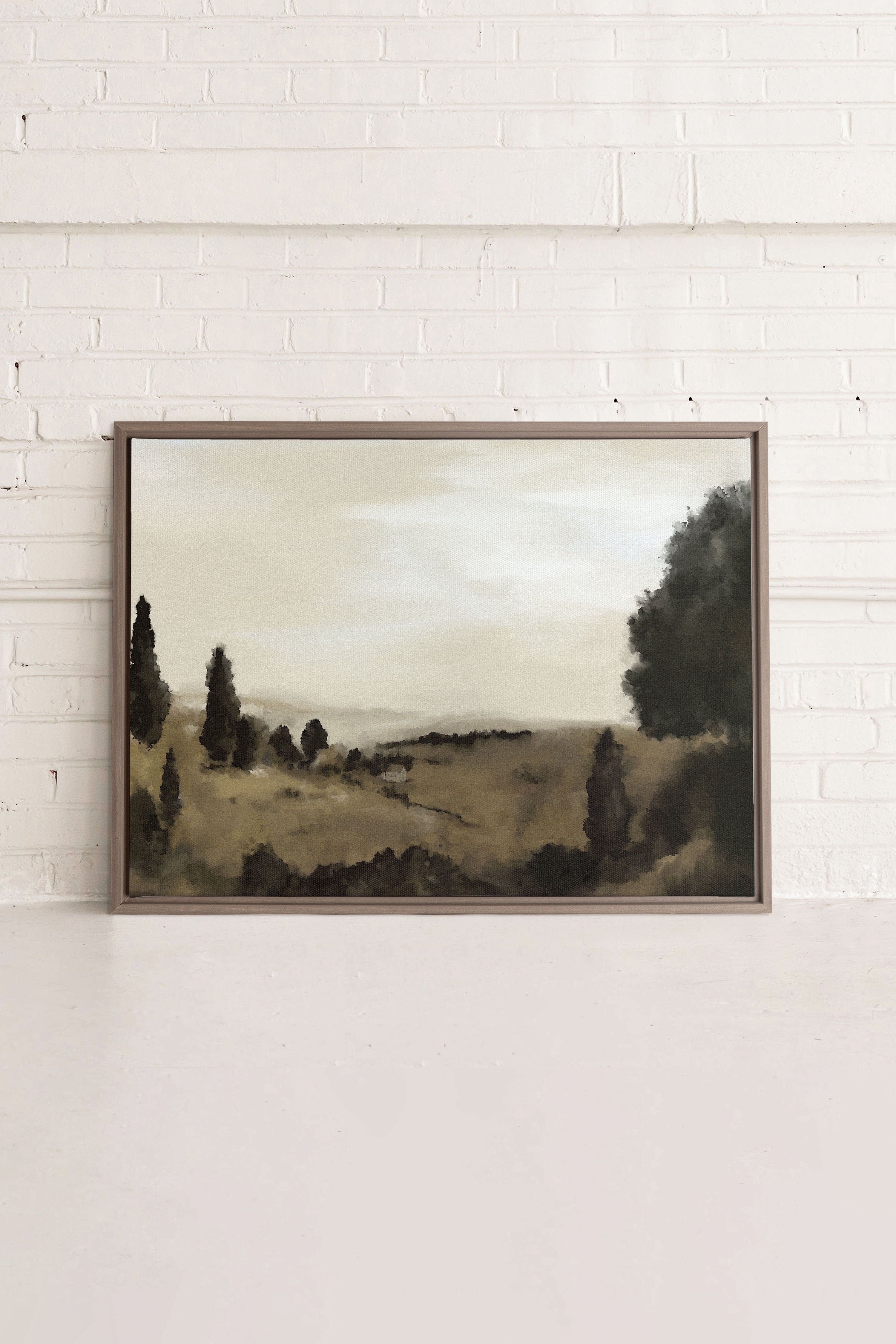 OLEKA CANVAS - GLEMSFORD MEADOWS, Oeuvre sur toile étirée, encadré Brun Chêne