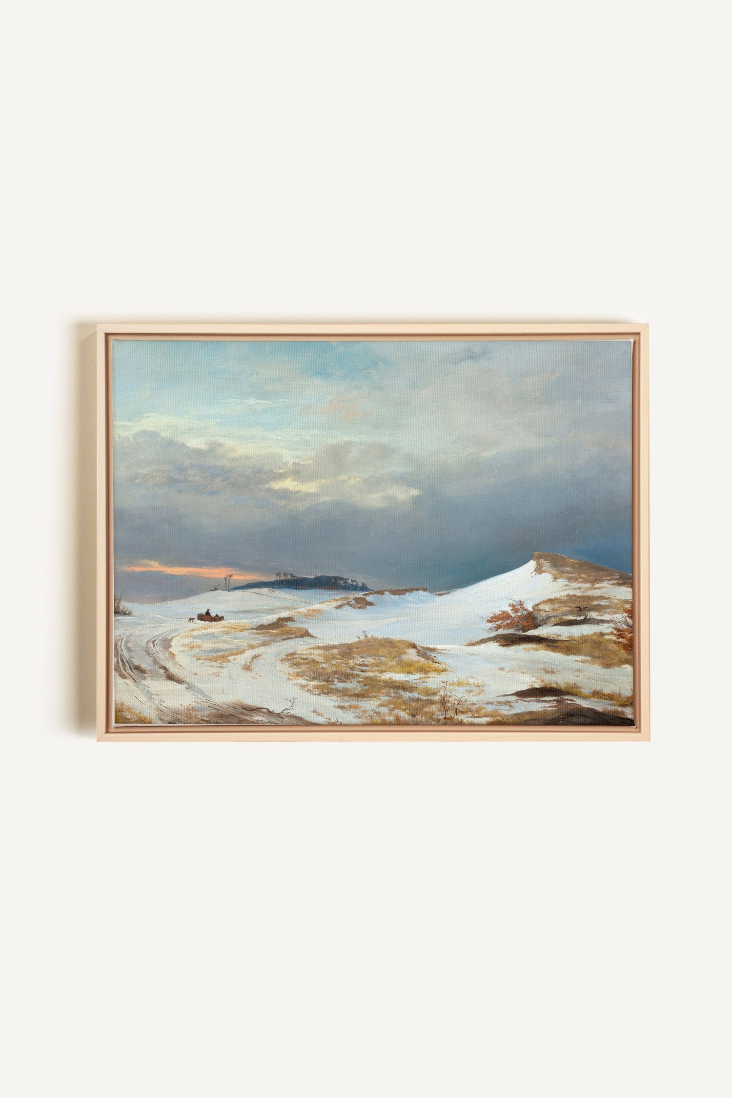 HIVER DORÉ, Oeuvre sur toile étirée, encadré Blanc