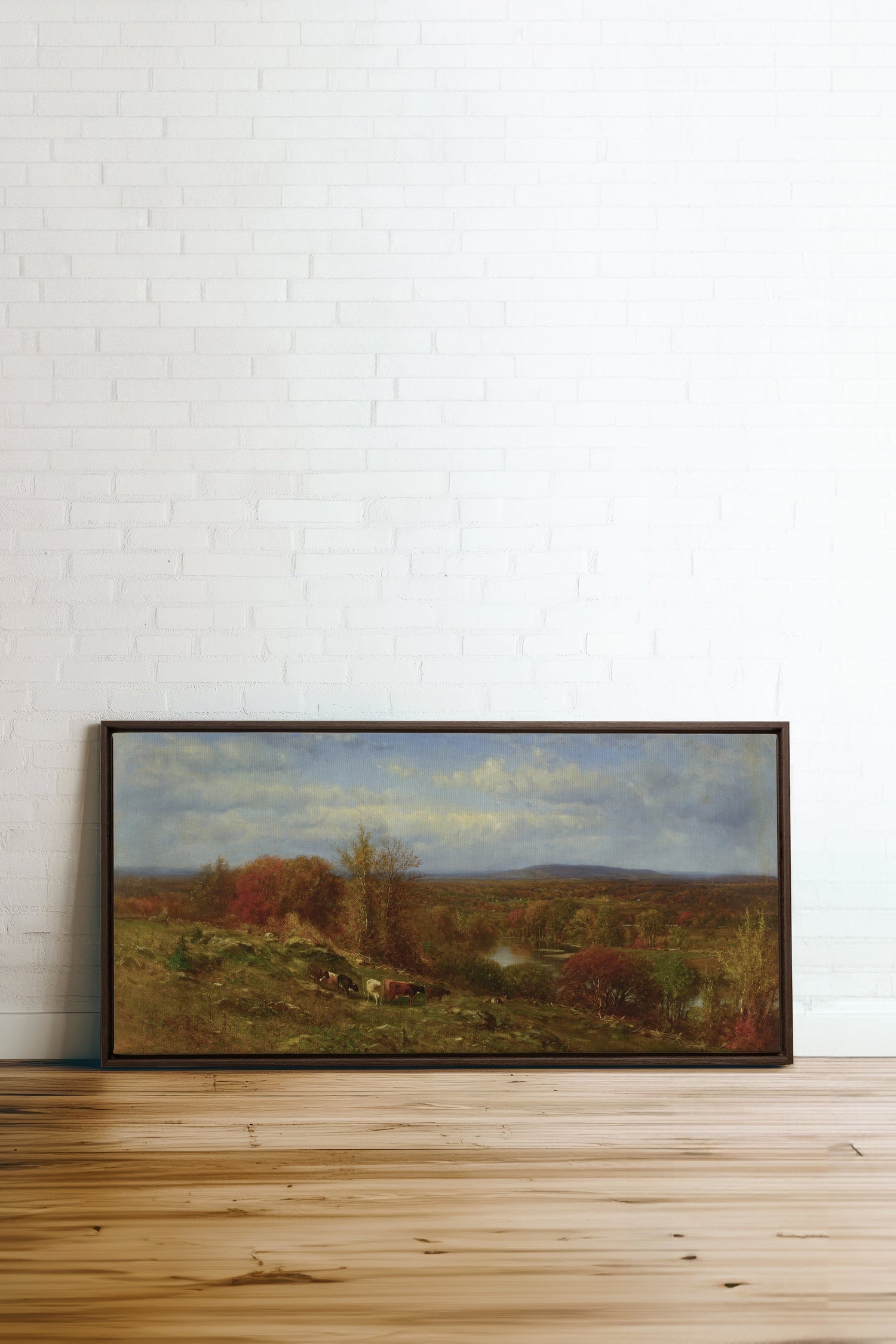 COUNTRYSIDE GLOW, Oeuvre sur toile étirée, encadré Brun Noyer