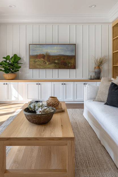 COUNTRYSIDE GLOW, Oeuvre sur toile étirée, encadré Brun Chêne