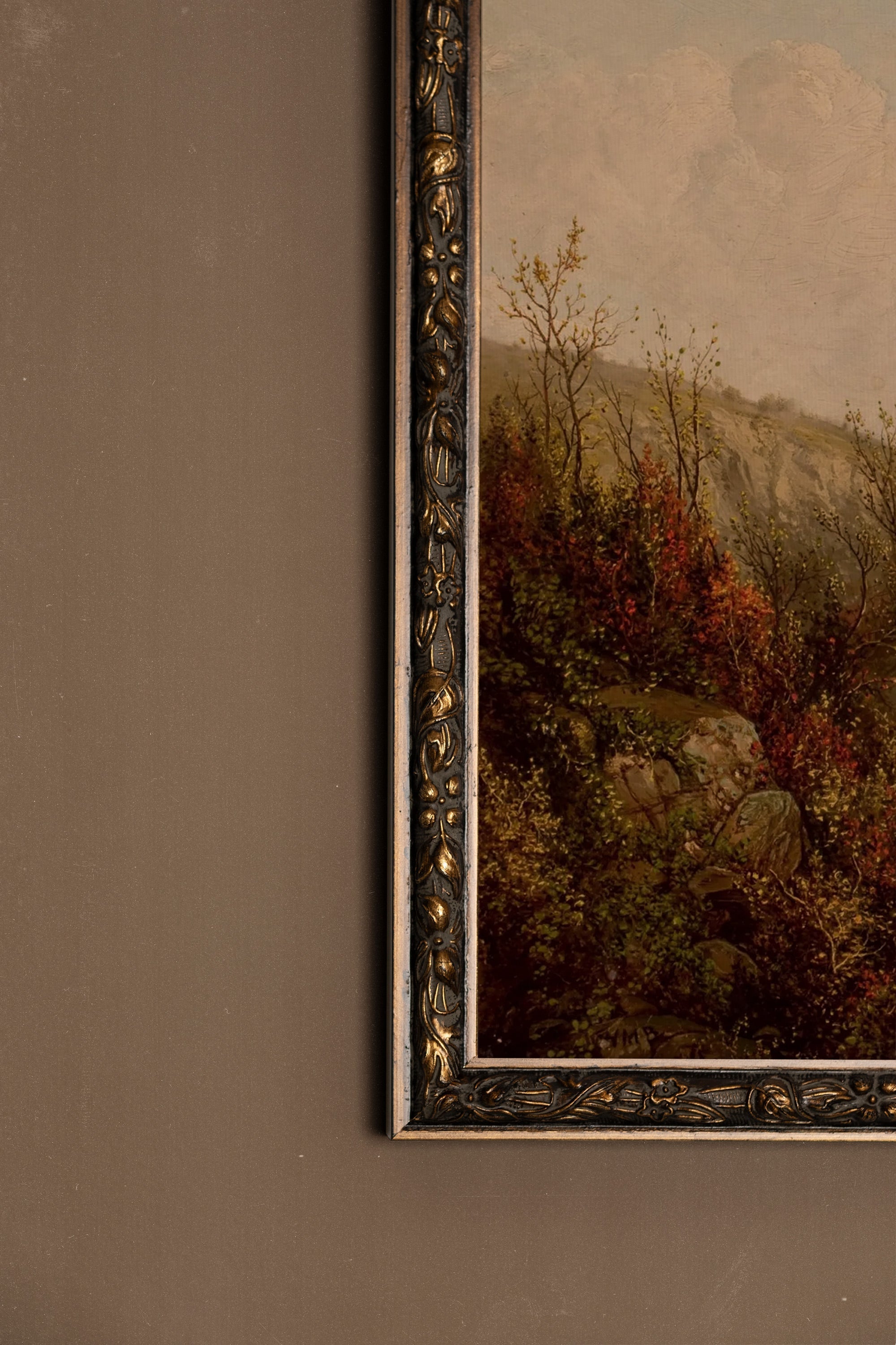 TOILE DES BOIS, Oeuvre sur toile rigide, encadré Vintage Bronze