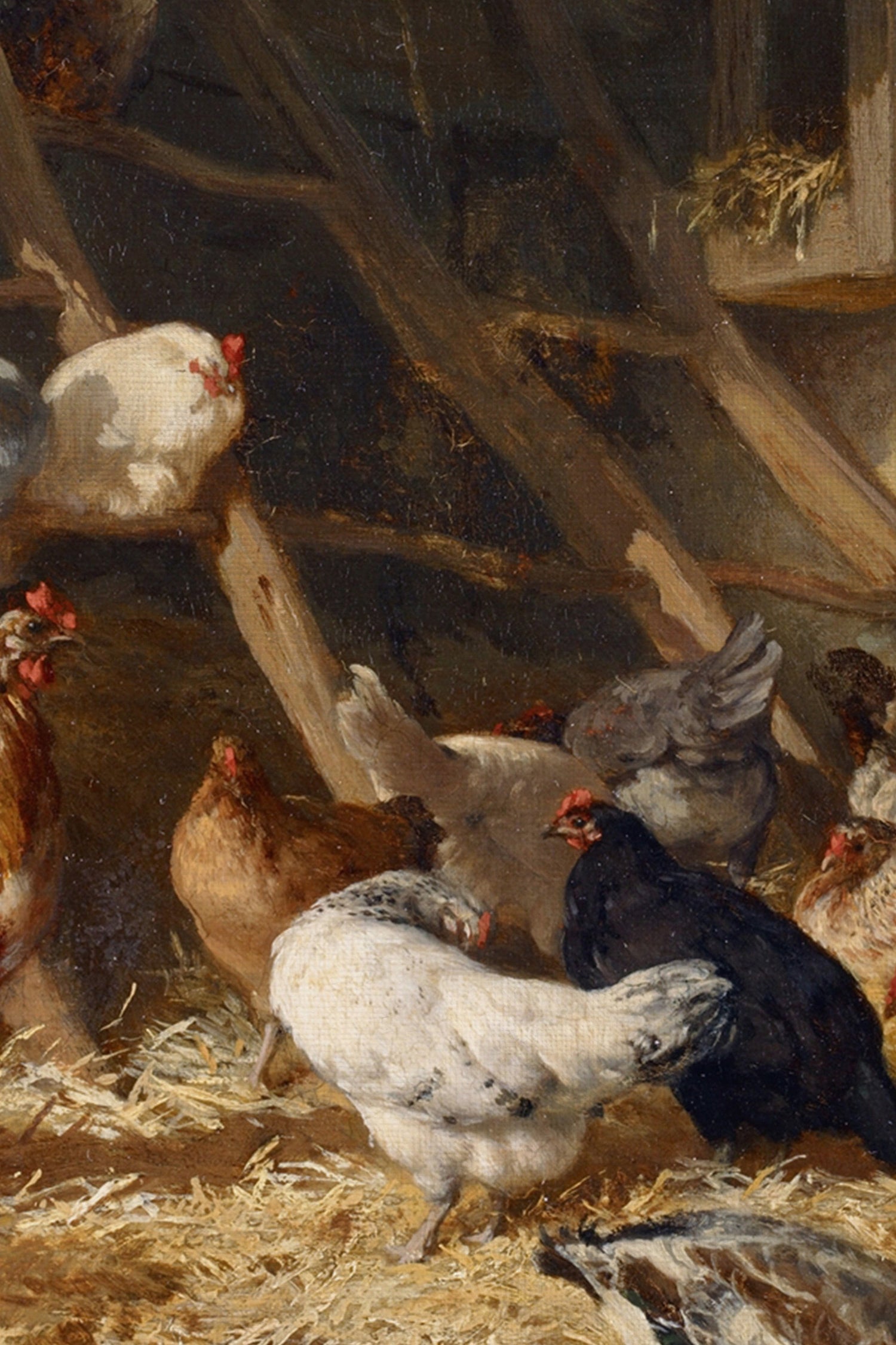 ÉVEIL DE LA FERME, Oeuvre sur toile rigide, encadré Vintage Or