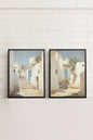 VINTAGE COMBINATION GREEK VILLAS (2 Works on stretched canvas)
