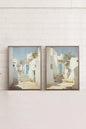 VINTAGE COMBINATION GREEK VILLAS (2 Works on stretched canvas)