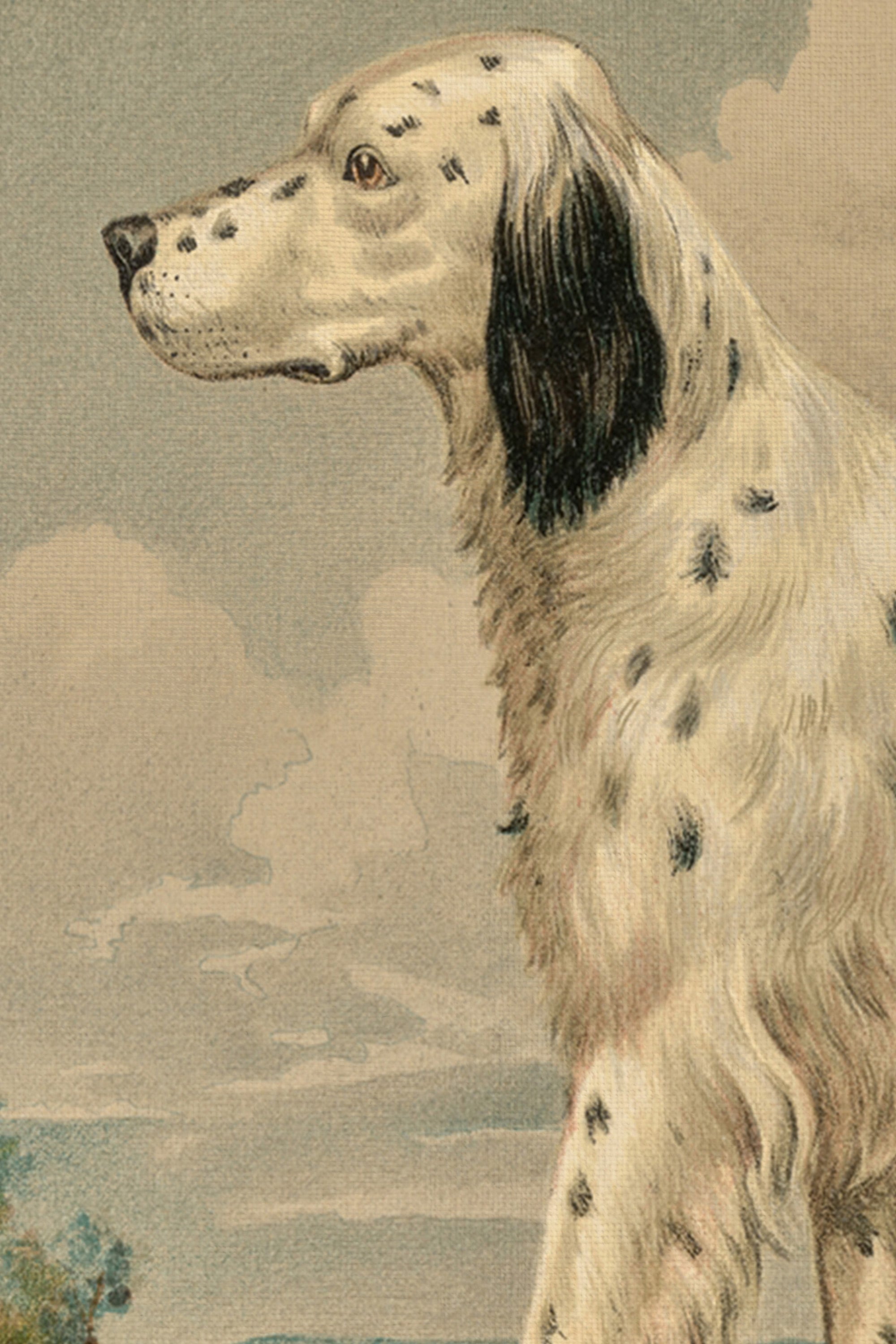 FAITHFUL COMPANION, Oeuvre sur toile rigide, encadré Vintage Or