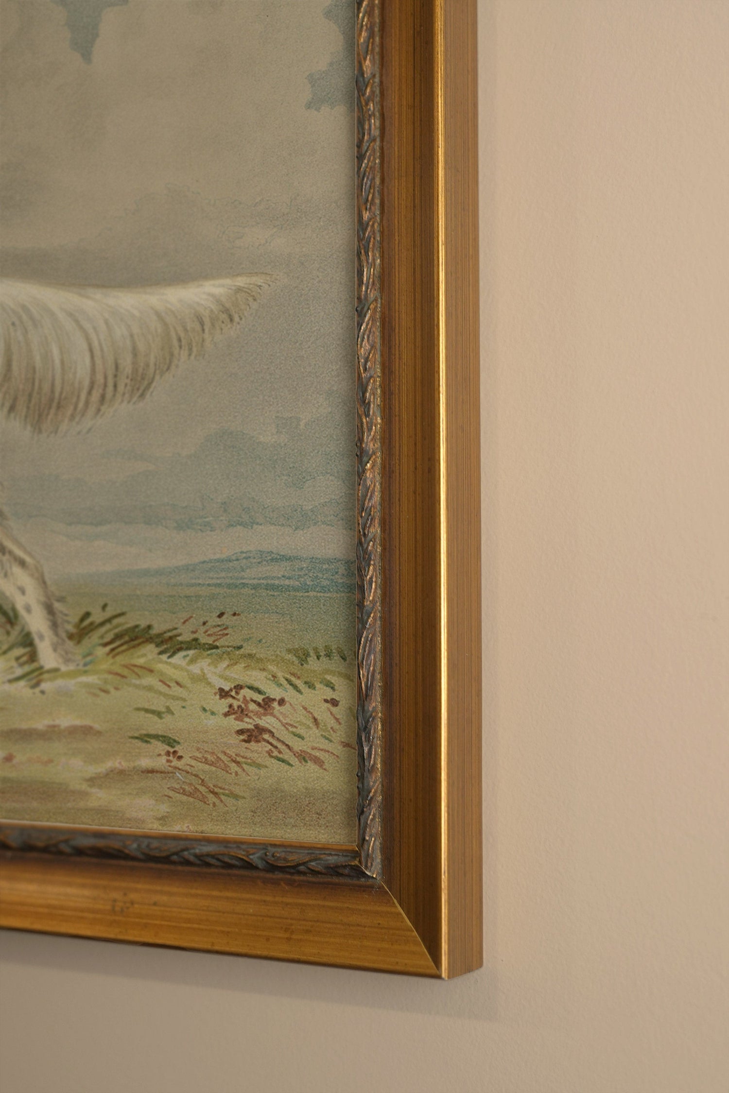 FAITHFUL COMPANION, Oeuvre sur toile rigide, encadré Vintage Or