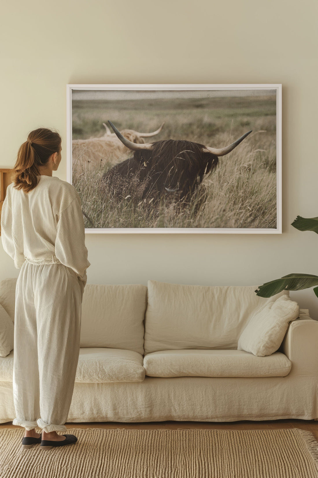 HIGHLAND SPIRIT, Oeuvre sur toile étirée, encadré Blanc