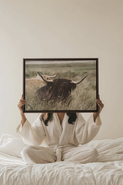 HIGHLAND SPIRIT, Oeuvre sur toile étirée, encadré Brun Noyer