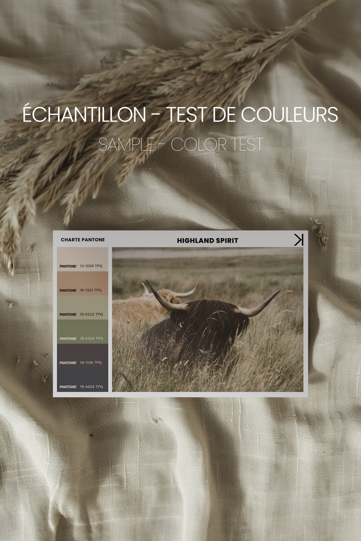 HIGHLAND SPIRIT, Oeuvre sur toile étirée, encadré Brun Noyer