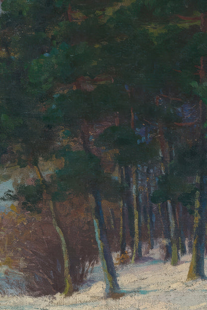 WHISPER OF PINES, Work on canvas, framed Vintage Bronze
