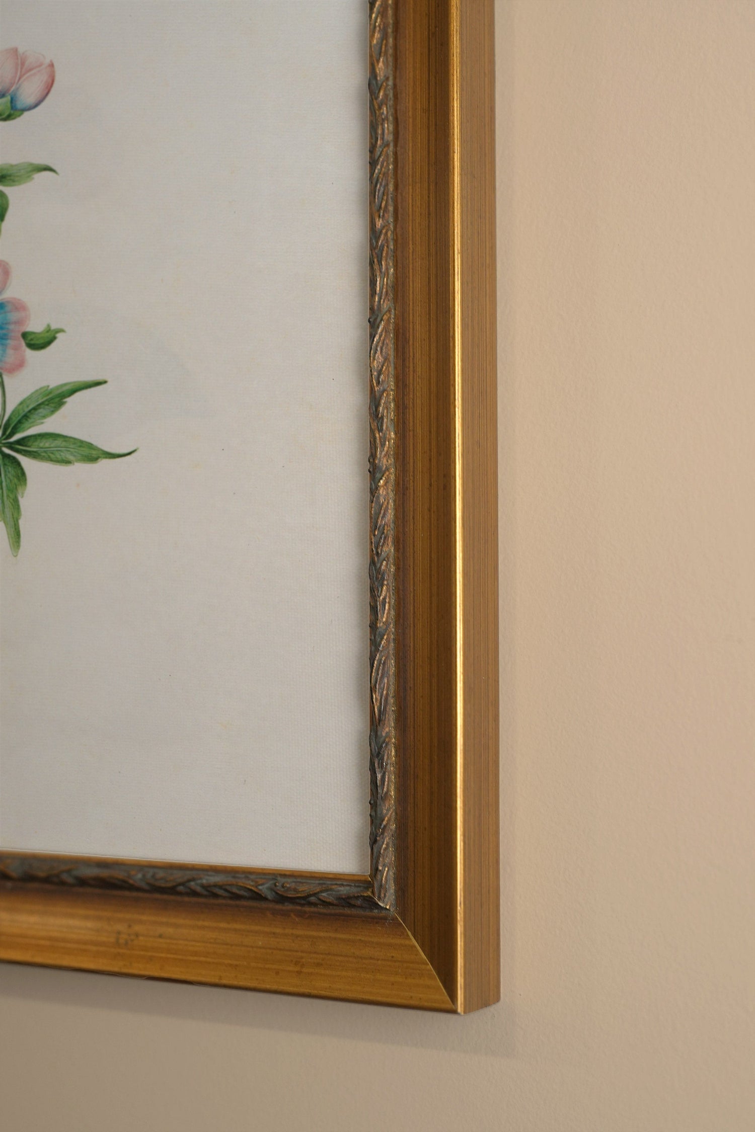 SOUFFLE PASTEL, Oeuvre sur toile rigide, encadré Vintage Or
