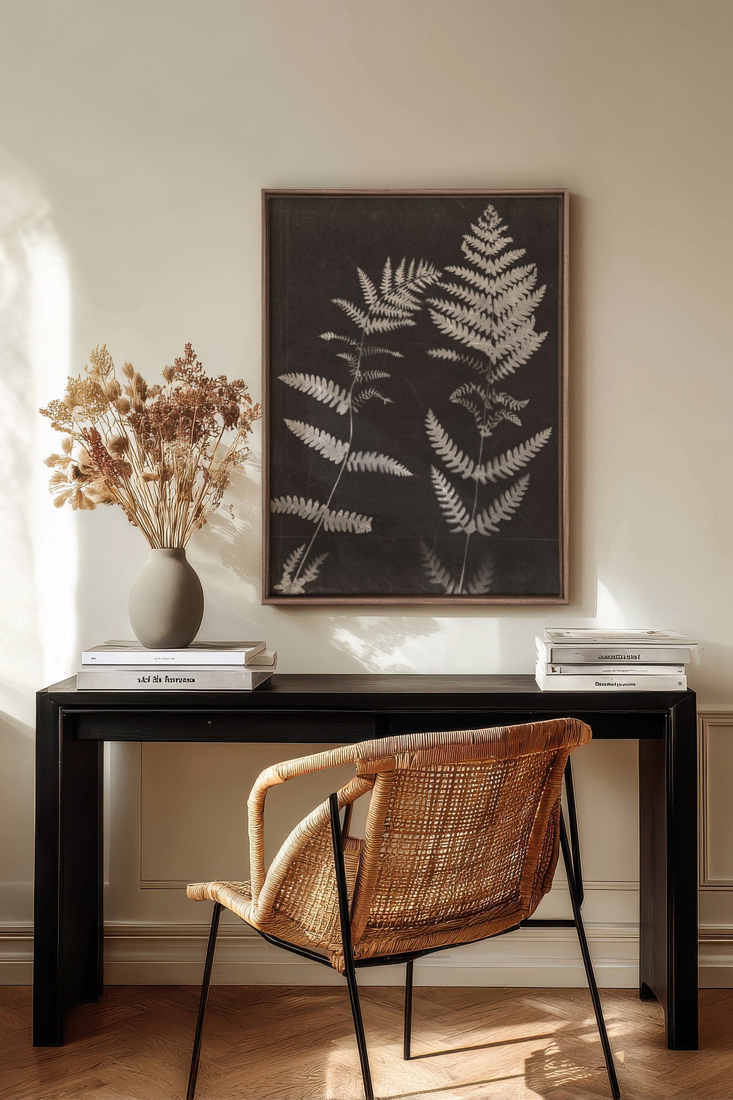 SOUFFLE FORESTIER, Oeuvre sur toile étirée, encadré Brun Chêne