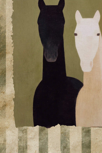PASTURE GUARDIANS, Artwork on rigid canvas,  signature frame by Atelier Dansereau
