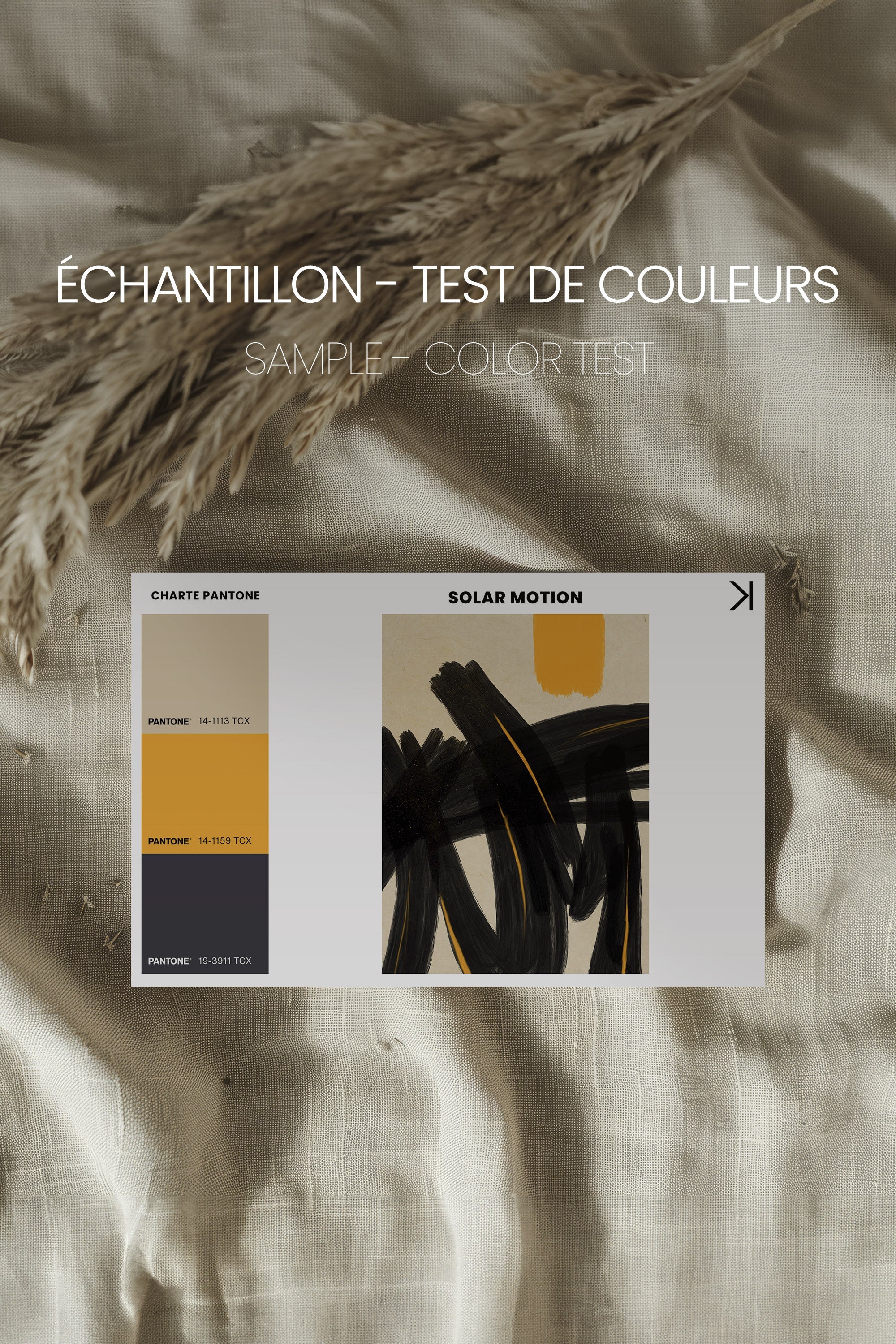 SOLAR MOTION, Oeuvre sur toile étirée, encadré Naturel Clair