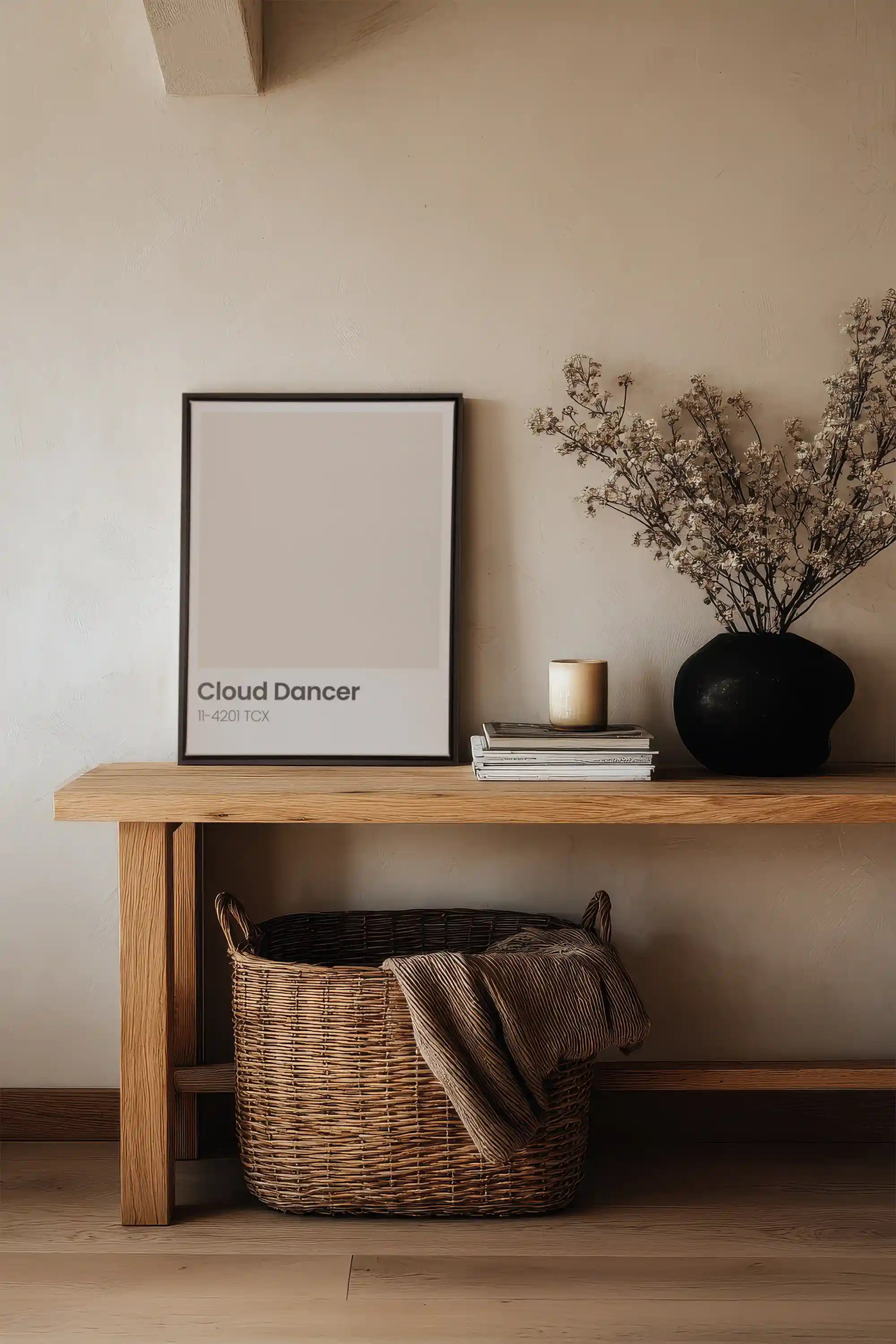 CLOUD DANCER, Oeuvre sur toile étirée, encadré Noir