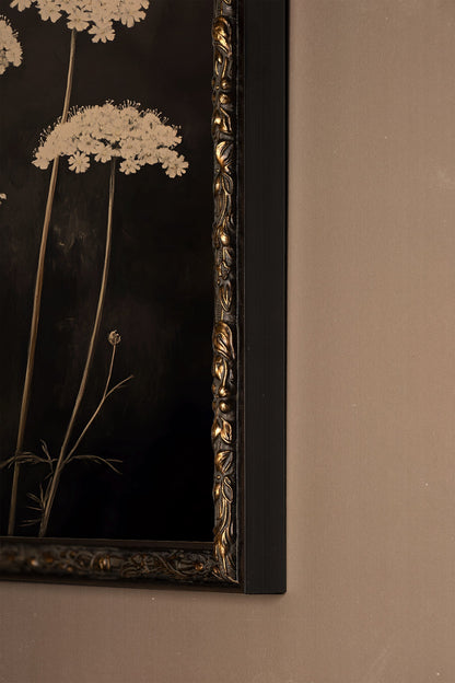 FLEURS DE MINUIT, Oeuvre sur toile rigide, encadré Vintage Bronze