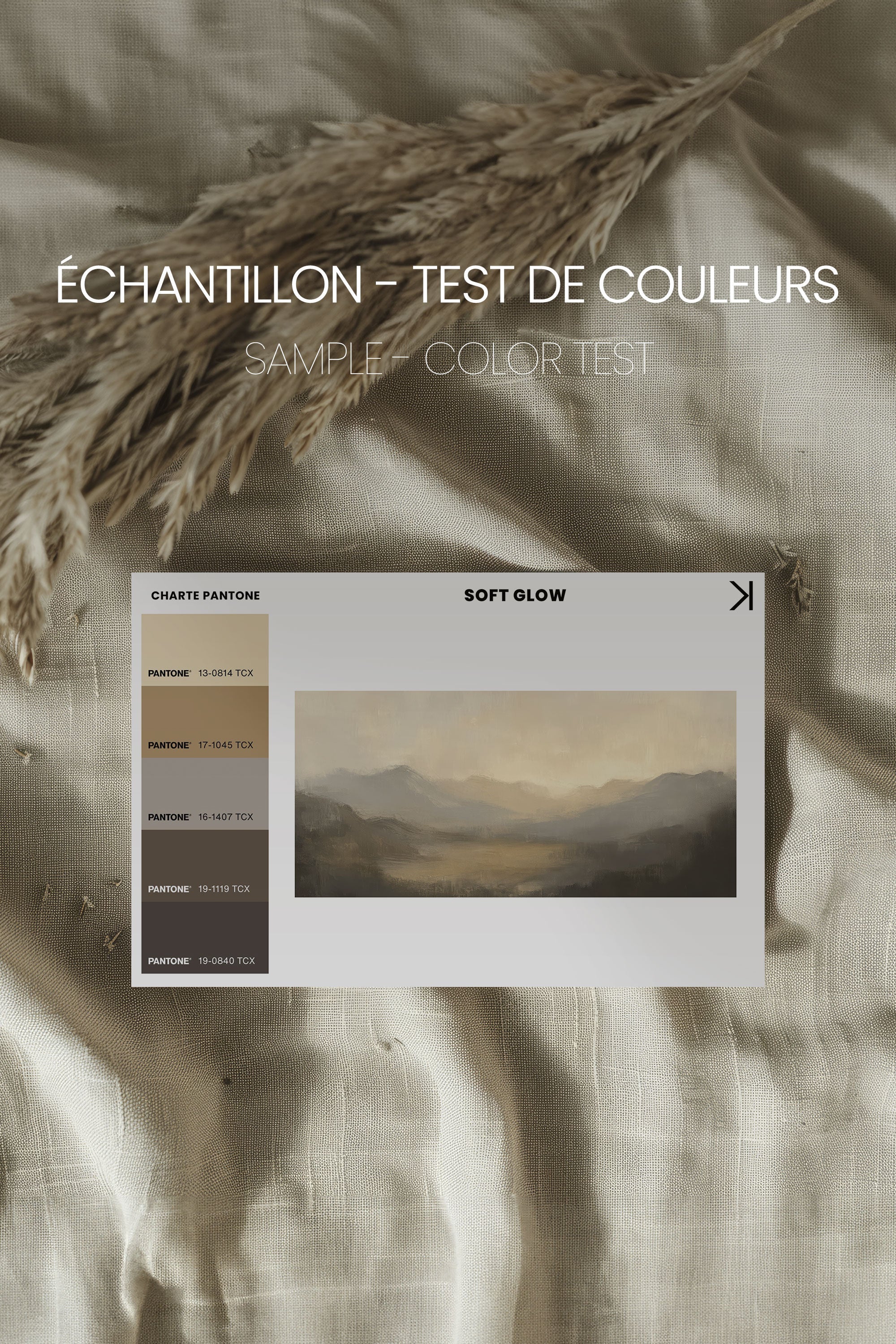 OLEKA CANVAS - SOFT GLOW, Oeuvre sur toile étirée, encadré Brun Chêne