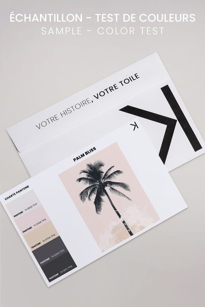 OLEKA CANVAS - PALM BLISS, Oeuvre sur toile étirée, encadré Brun Noyer
