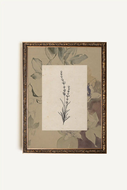 SACRED FLORA, Rigid Canvas Artwork, Framed in Vintage Bronze