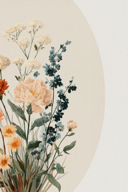 SOFT BLOOM, Artwork on rigid canvas, framed in Vintage Gold