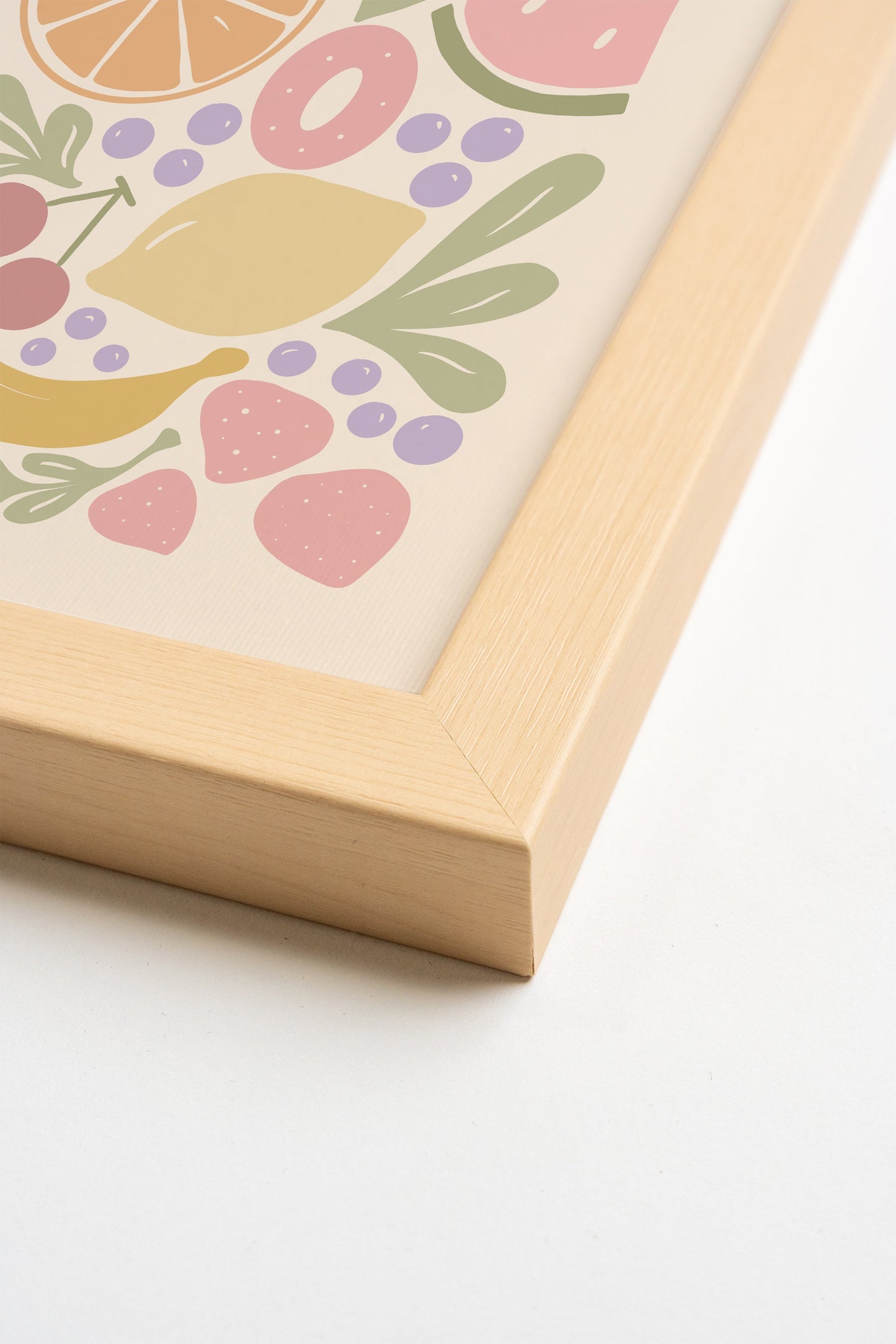 Fruits Pastel, Toile rigide encadrée
