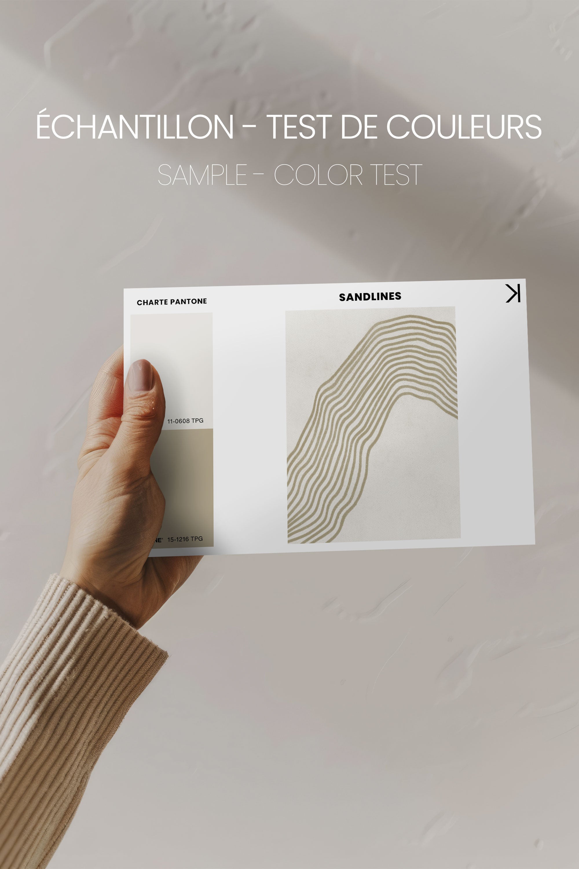 OLEKA CANVAS - SANDLINES, Oeuvre sur toile étirée, encadré Brun Chêne