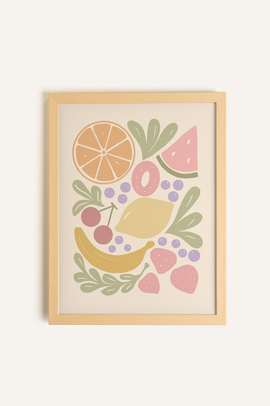 Fruits Pastel, Toile rigide encadrée