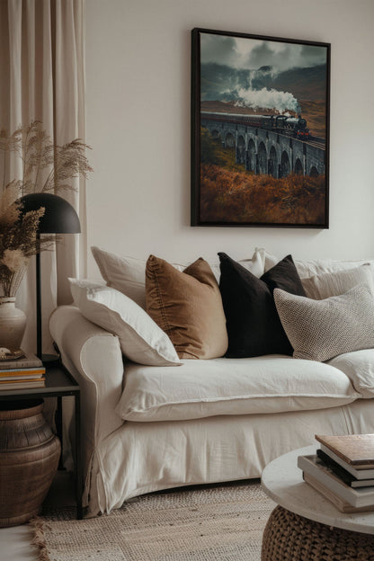 OLEKA CANVAS - BRIDGE OF MIST, Oeuvre sur toile étirée, encadré Noir