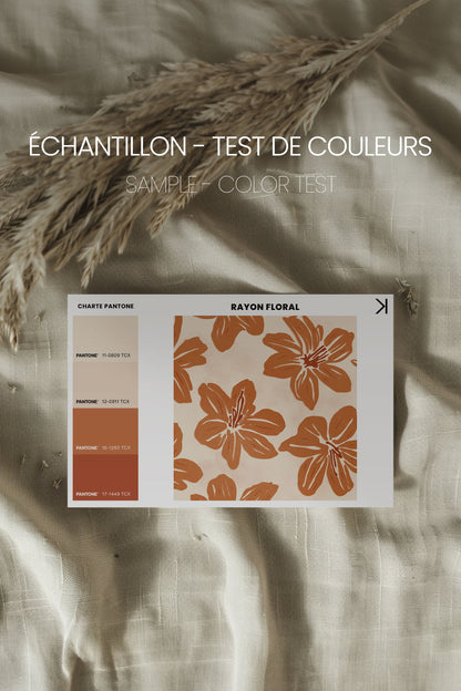 OLEKA CANVAS - RAYON FLORAL, Oeuvre sur toile étirée, encadré Brun Chêne