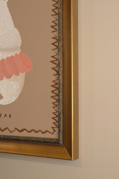 OURS DANSEUR, CADRE VINTAGE OR